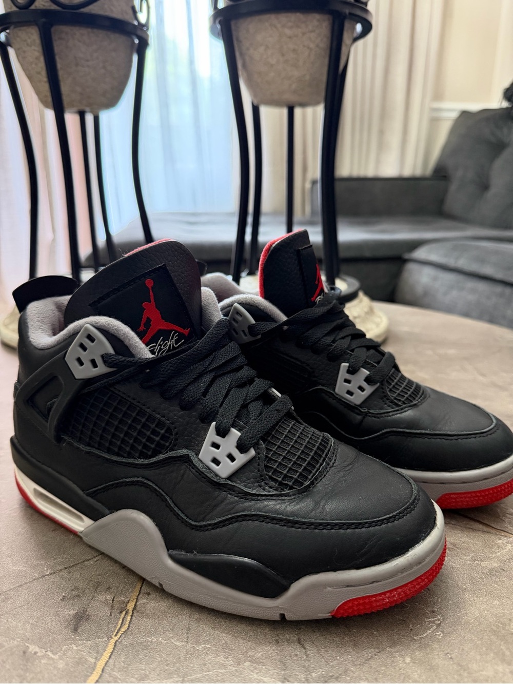 Jordan Kids Black and Red Retro Basketball Sneakers